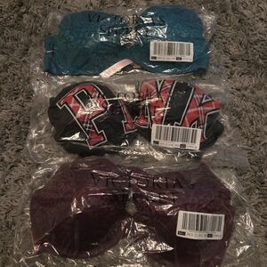 Victoria's Secret Teal, Black, and Purple Bra Trio
